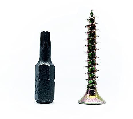 DOJA Barcelona | Vis à Bois Autoforeuse 4x60 mm (100 Pièces) + Embout Torx T20 | Tête Fraisée | Acier Galvanisé | Assemblage | Autotaraudeuse | Autoperceuse