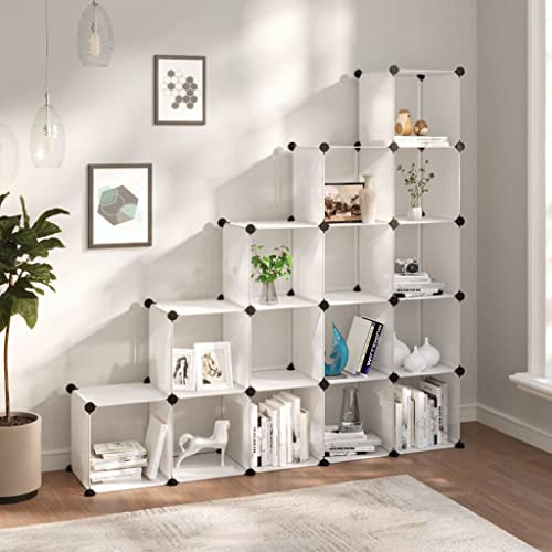 ZQQLVOO Regalsystem mit 15 Würfeln Transparent PP, Schuhe Organizer, Schuhe Aufbewahrung, Schuhregal für schmalen Flur, Shoe Rack für Eingang, Flur