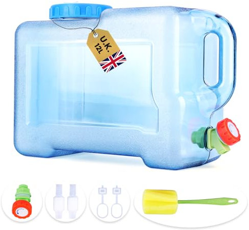 Starnearby 12L Water Container with Tap, Portable Plastic Water Bucket with Tap, Easy Clean BPA-Free Drink Water Carrier, for Camping Outdoor, Party, Van, RV, School, Hospital, Emergency