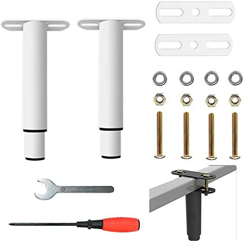 2 Bettbeine,Verstellbare Möbelfüße 18-33cm,Einziehbar Bettfüße,Strapazierfähig,Lattenstützbein,Metall-Möbelstützfüße,Geeignet für Schrank,Sofa,Bettgestell(Schraubenschlüssel,Schraubendreher Enthalten)
