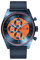 DeTomaso D10 Chrono Blue ORANGE Herren-Armbanduhr Analog Quarz Milanese Armband Dunkelblau