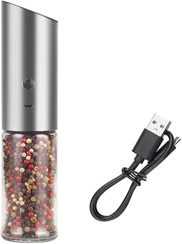 LEONYS Macina Sale e Pepe Elettrico Macina Pepe Ricaricabile USB Ruvidità Regolabile Macina spezie Automatica Utensile da Cucina