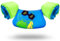 OSHYLE Kinder Schwimmflügel, Cartoon Schwimmende Badeanzug Schwimmtraining Jacke Schwimmflügel mit Sicherheitsschnalle für Jungen Mädchen (Turtle)