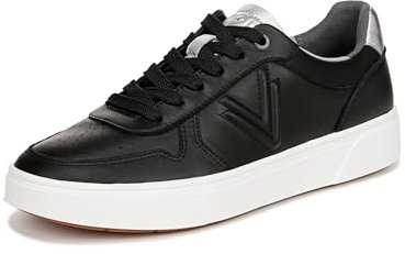 Vionic Women's Laceup Trainers Kimmie Court Shoes with Arch Support Wide Fit Black Silver