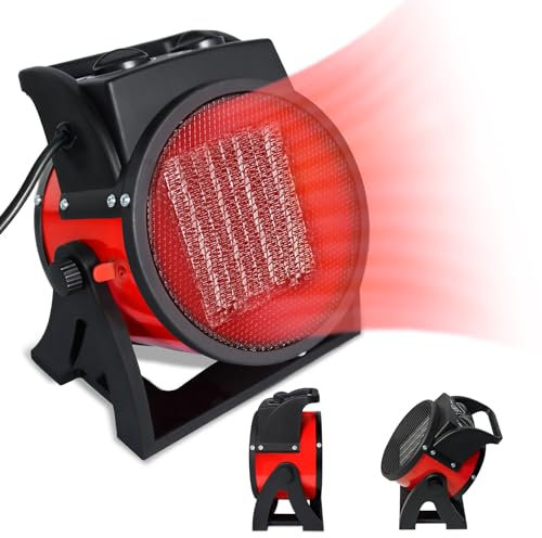 JNGLGO Elektroheizer Heizlüfter 2KW PTC Keramik Heizstrahler mit Thermostat, 2 Heizstufen, Überhitzungsschutz Elektroheizung Heizgebläse für Innen- Außeneinsatz