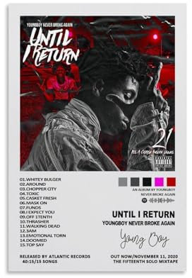 Youngboy Never Broke Again 90er-Jahre Poster bis I Return Albumcover, minimalistisches Poster, dekorative Malerei, Leinwand, Wandposter und Kunstdruck, moderne Familienschlafzimmer-Dekoration, Poster,