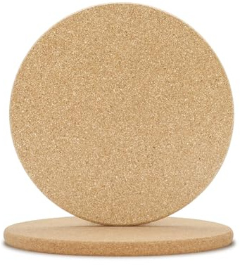 Huakaile 4 Pack Round Cork Coasters Bulk, Heat Resistant Cork Trivet, 7 Diameter x 0.4 Thick Cork Plant Mats Saucer, Absorbent Cork Hot Pads for kitchen Pots Pans Dishes Drinks