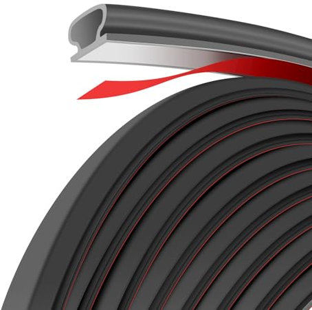 Shinfly Türdichtung Selbstklebend – 12m Schwarz– Flexibles Dichtungsband aus hochwertigem TPE Gummi, Tür und Fensterdichtung, Schall- und Wärmeschutz, Wasserdicht für Türrahmen und Fenster