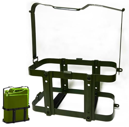 Azuvis Support de bidon de 20 litres en métal verrouillable pour jerrican à gaz amovible pour camion, remorque, vert, vert olive, vert