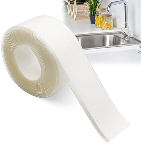 Scettar Dichtungsband Selbstklebend， 7m Fugenband Selbstklebend， Selbstklebendes Wasserdichtes Dichtungsband für Fenster WC Küche Bad, Lücke, Fliese ，Klebeband Wasserdicht（Weiß） (2)