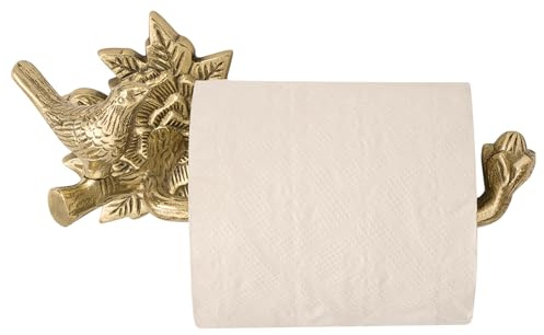 STYLENT Decor Solid Brass Bird Antique Toilet Paper Roll Holder Bathroom Accessories Retro Toilet Paper Hook Wall Mounted Vintage (Brass Polished)