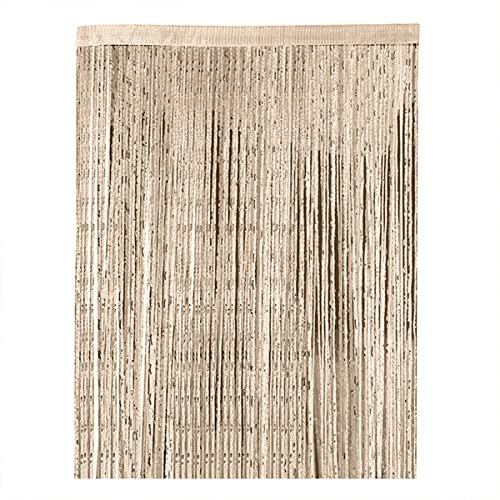 WSPEMLFP Rideau de Fils Rideau de Porte à Cordes, Panneau de fenêtre à Pampilles uni, séparateur de Porte de pièce, écran à Cordes 100x200cm(Dark Khaki)