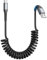 SUNGUY Cable USB C Espiral,【0.5M-1.5M】 Cable USB a USB C Carga Rapida para Android Auto, iPhone 16/15 Series, Galaxy S25 S24 S23, Huawei, Google Pixel, MacBook-Gris