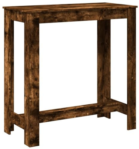 vidaXL Bartisch, Stehtisch für Küche Wohnzimmer Esszimmer, Tresentisch Küchentisch Rechteckig, Loungetisch Bistrotisch, Räuchereiche Holzwerkstoff