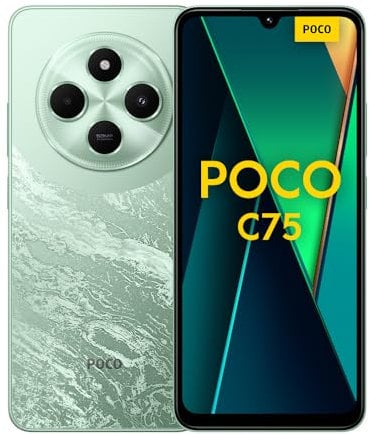 Xiaomi POCO C75 4G Green-Smartphone 8+256GB, 2.0GHz, Immersive 6.88 display, Massive 5160mAh battery, Clear 50MP AI dual camera, Powerful octa-core processor (UK Version + 2 Years Warranty)