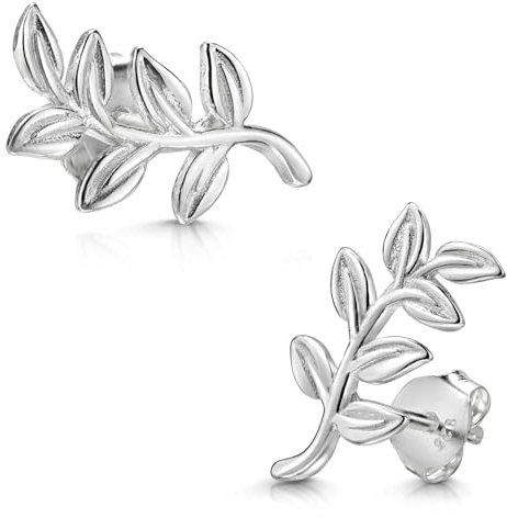 MATERIA by Matthias Wagner Blatt Ohrstecker 925 Silber Zweig Damen Ohrring SO-313