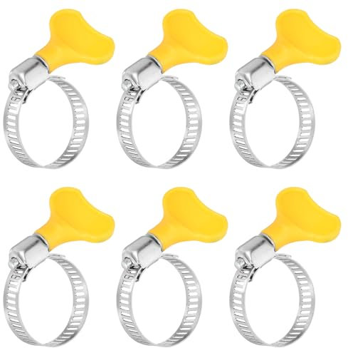 sourcing map Lot de 6 colliers de serrage à vis sans fin en acier inoxydable, 19-29 mm (3/4 à 1-1/8) réglables - Colliers de serrage de ligne de carburant - Bande passante de 8 mm pour plomberie,