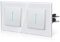 BSEED Interruptor Conmutador con Cristal,interruptor Doble pare con Garfio,Basculante Con Pilotitos LED,Fácil Instalación,Fáciles de Limpiar, E-Series,1 Gang 2 Vía,157mm Blanco