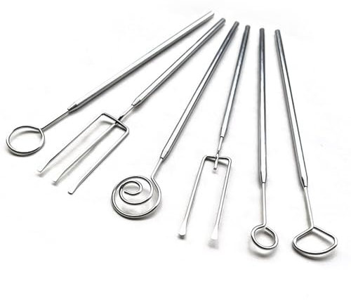 COZERI 6 Stück Pralinengabel Set, Edelstahl Pralinen Besteck für Handgemachte Pralinen, Schokolade, Trüffel, Pralinen Zubehör mit Gitter, Perfekt für Fondue und DIY Süßigkeiten