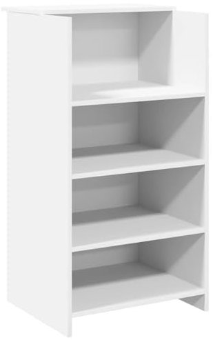 vidaXL Reception Desk - 55x50x103.5 cm Modern Engineered Wood Counter for Office/Hotel - White