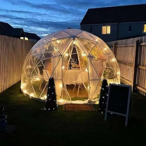 twostronking 12 Fuß Blasengewächshauszelt Kuppel, Iglu Für Die Terrasse Im Freien, Mit Transparenter PVC-Abdeckung, 360 ° Panoramablick, 10-Stufig Winddicht, Geeignet Für Hinterhof, Pavillon
