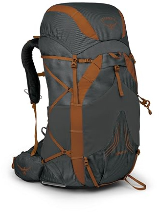 Osprey, Exos 58 l, ultraleichter Trekkingrucksack für längere Touren, dunkelgrau, Größe L/XL