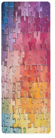 Cgiub Jigsaw Puzzle Pattern Yoga Mat for Sport Stretching Pilates 180x66 cm Thin and Non-slip Exercise Mat Fitness Mat Eco-friendly Travel Workout Mat Home Sports Mat