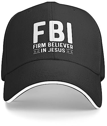 Baseball Cap FBI: Überzeugter Anhänger Jesu Golf Caps Klassisch Baseballmütze Mode Baseballkappe Für Outdoor Running Reisen