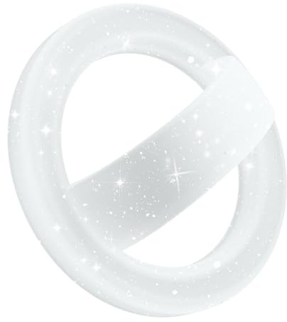 GONEZ Magnetic Phone Grip Compatible with MagSafe, Removable Silicone Loop Grip, Phone Ring Holder for Back of Phone for iPhone 16/15/14/13/12 Series, Glitter White