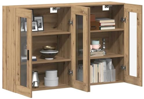 vidaXL Wall Mounted Cabinets 2 pcs Artisan oak 69.5 x 34 x 90 cm | A smooth, polished look that makes your place look modern, Loads of space for all sorts of bits and bobs,