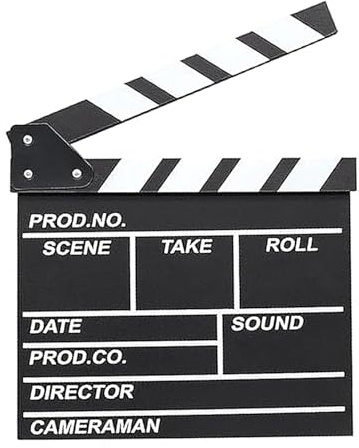 Schwarz Filmklappe Holz, Regieklappe für Film & Shoot, Requisiten Kino Deko | Regisseure Clapper Board für Werbespots, Fernsehserie, Home Decoration, Film Klappe als Shoot Requisiten
