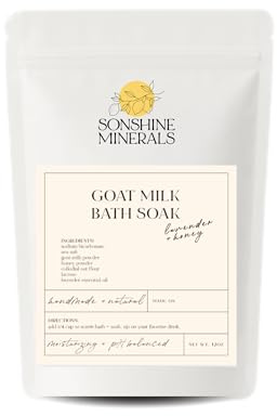 Goat Milk Bath Soak with Colloidal Oatmeal & Honey - Moisturizing Milk Bath for Dry & Sensitive Skin - Natural Bath Soak for Itchy Skin Relief - Sonshine Minerals (12 Ounce)