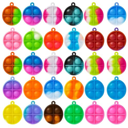 Partygeschenke , 30 Stück(Rund) Mitgebsel Mini-Fidget-Spielzeug, Kompakt Und Stabil, Ideal Für Popit Keychain Pop-Schlüsselanhänger 20x15x3 cm