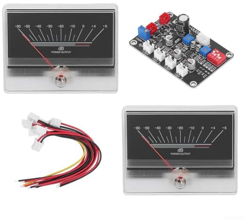 VU Meter Sound Level Indicator Kit with Driver Board and Pre Amp for DIY Audio, Car Audio, and Recording Equipment Featuring Adjustable Pointer Swing and Backlight Brightness