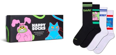 Happy Socks Bestickte Crew-Socken für Herren und Damen, 36-40 & 41-46