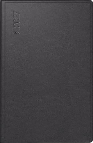 rido/idé 7016288907 Taschenkalender Mod. Industrie II 2027 A7, Leder, schwarz
