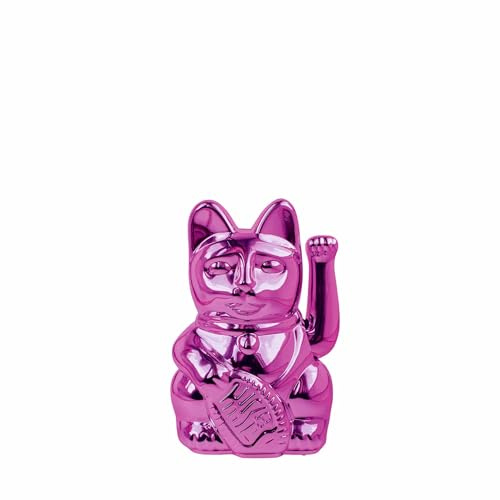 DONKEY Lucky Cat Shiny Mini Pink „Sorya“ – kleine Pinke Winkekatze/Glückskatze, Cosmic Edition, 10 cm, Design-Deko & Geschenkidee