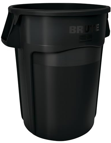 Rubbermaid Commercial Products Vented Brute Round Container 167 Litre Black FG264360BLA