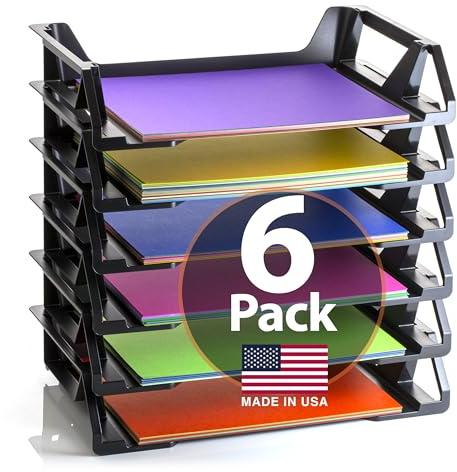 Officemate Recycled Desk Tray, Side Load, 15 1/8 x 8 7/8 x 15, Letter/A4, 6/PK (26212), Black