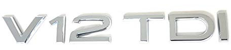 Audi 4L0853743D2ZZ Schriftzug V12 TDI Original Emblem Tuning Typzeichen Chrom Glänzend