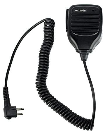 Retevis R321 Walkie Talkie Microphone 2 Pin Compatible with Two Way Radio Motorola DP1400 CP040 GP68 GP88 GP300 Midland G18 HYT TC-500 TC-600 Walkie Talkies Speaker Mic Radio Shoulder Speaker (1 Pcs)