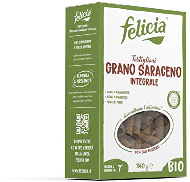 Felicia Tortiglioni di Grano Saraceno Integrale, Confezione da 340g