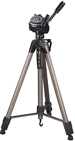 Hama | Trípode para Cámaras de Foto o Video (Star 64, Ligero, Estable, con Bolsa para su Transporte) Dorado y Negro