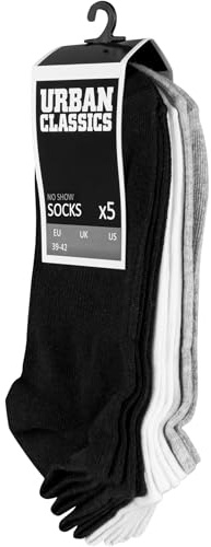 Urban Classics Herren No Show 5-Pack Socken, Blk/Wht/Gry, 39-42
