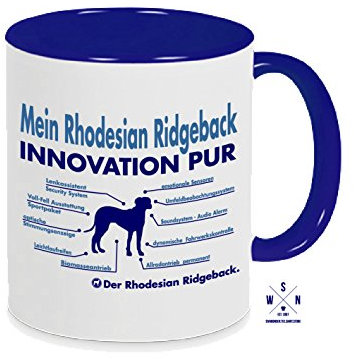 siviwonder Tasse Kaffeebecher Rhodesian Ridgeback Innovation Teileliste Hund Hunde Fun blau