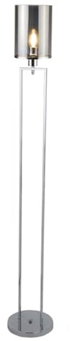 Chrome Smoked Glass Floor Lamp - Searchlight