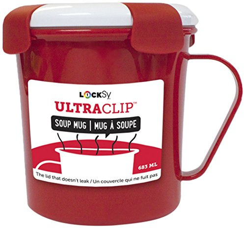 LockSy UltraClip 683 ml Soup Mug, Plastic, Clear, 11.80 x 14 x 11.90 cm, 83074