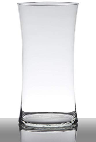 INNA-Glas Vaso da pavimento in vetro DENNY, clessidra/rotondo, trasparente, 40cm, Ø 15cm - Vaso decorativo/Fioriera in vetro