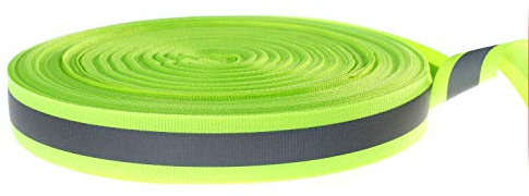 46 Meter x 20mm Reflektierendes Band zum Aufnähen, Reflektorband - 20 mm Breite - mit 10mm Reflektionband - Sicherheit Reflexband Leuchtband zum Annähen, Grün, TKB5080-green