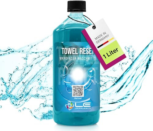 Liquid Elements – Towel Reset Mikrofaser Waschmittel 1 Liter – für eine gründliche, schonende Reinigung von Mikrofasertüchern & Polierpads – pH neutral & frei von Weichspüler